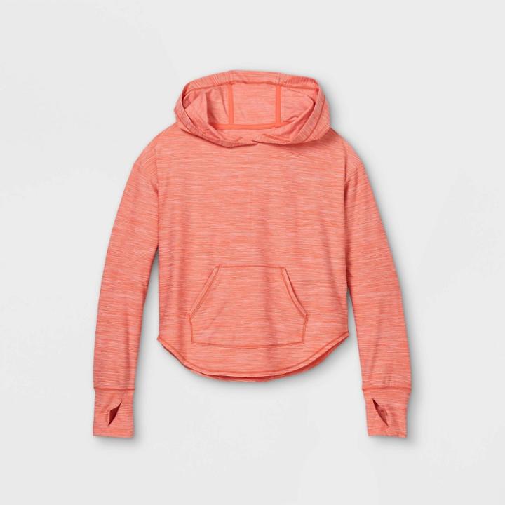 Girls' Soft Stretch Hoodie - All In Motion Heather Orange