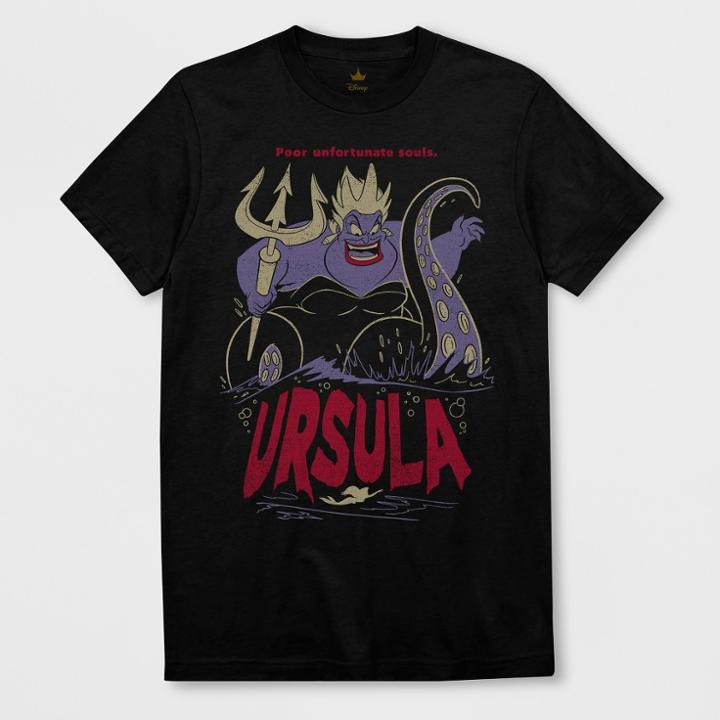 Men's Short Sleeve Disney The Little Mermaid Ursula T-shirt - Black