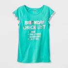 Petitegirls' Short Sleeve Birthday Checklist T-shirt - Cat & Jack Green