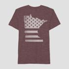 Petitemen's Short Sleeve Minnesota Flag Graphic T-shirt - Awake Burgundy S, Size: