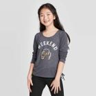 Girls' Long Sleeve Rouched Side T-shirt - Art Class Gray