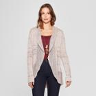 Women's Long Sleeve Pointelle Open Cardigan - Knox Rose Pink