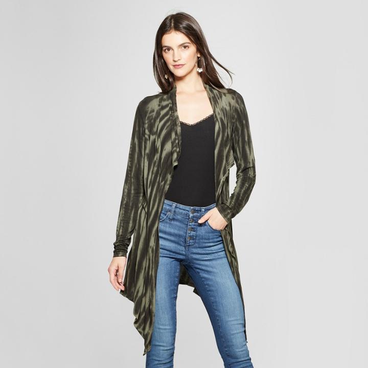Women's Tie Dye Open Layering Jacket - Knox Rose Olive