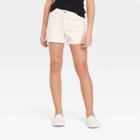 Girls' Mid-rise Jean Shorts - Art Class White