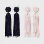 Sugarfix By Baublebar Beaded Studs Monochrome Tassel Earring Set - Navy, Girl's