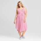 Maternity Plus Size Bias Striped Dress - Isabel Maternity By Ingrid & Isabel Pink/cream (pink/ivory)