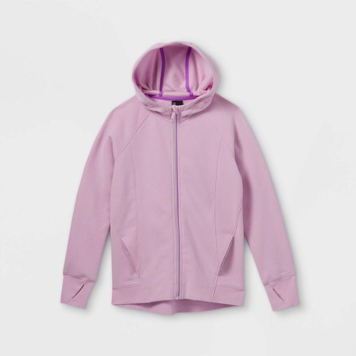 Girls' Fleece Full Zip Hoodie - All In Motion Violet