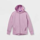 Girls' Fleece Full Zip Hoodie - All In Motion Violet