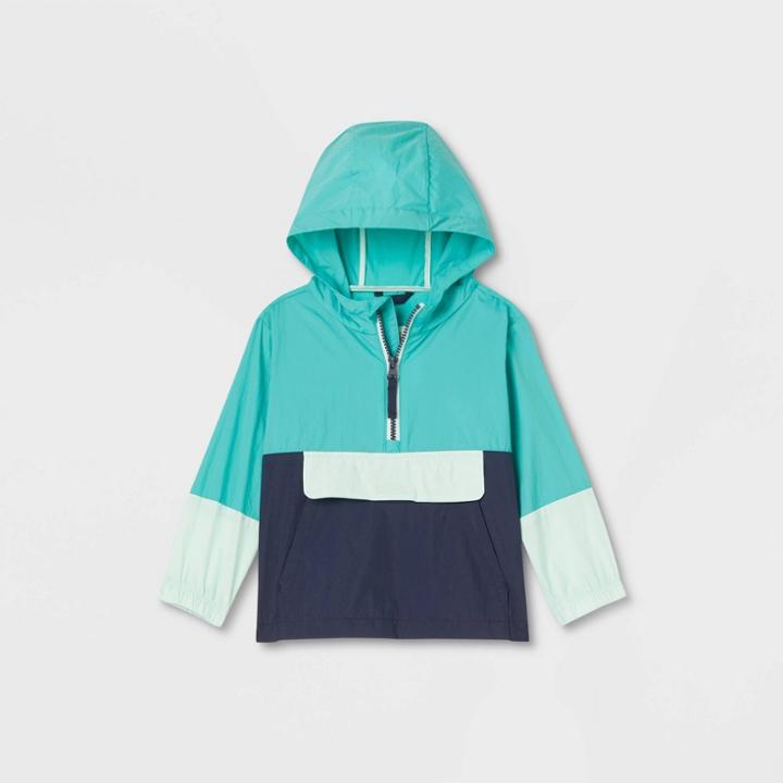 Toddler Colorblock Anorak Jacket - Cat & Jack Teal Blue
