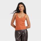 Women's Fine Gauge Sweater Tank Top - A New Day Rust