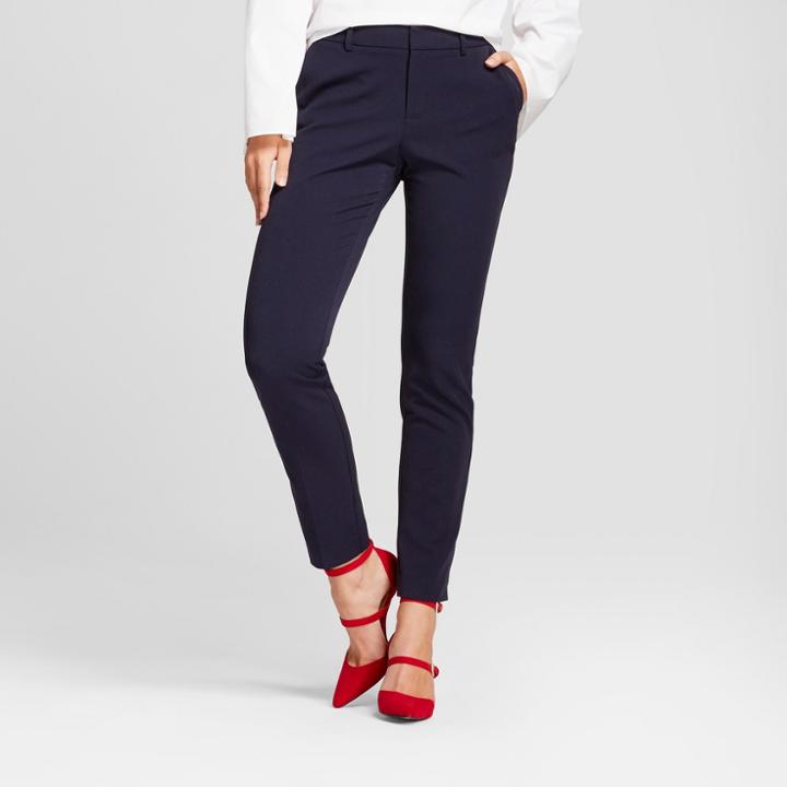 Women's Skinny Bi-stretch Twill Pants - A New Day Federal Blue