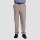 Haggar Men's Premium No Iron Classic Fit Flat Front Casual Pants - Sand 32x30,