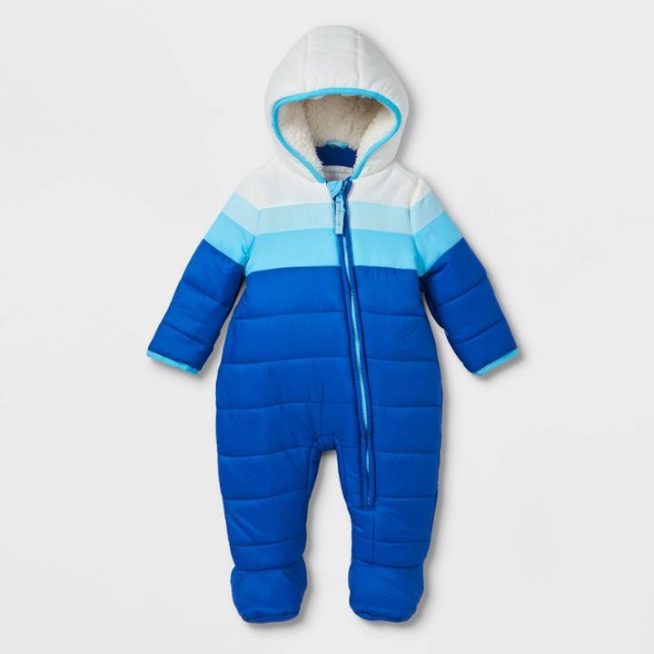 Baby Colorblock Puffer Snowsuit - Cat & Jack Blue