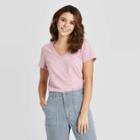 Women's Relaxed Fit Short Sleeve V-neck T-shirt - Universal Thread Rose Xs, Women's, Pink