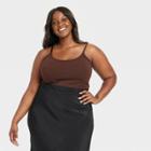 Women's Plus Size Slim Fit Knit Camisole - Ava & Viv Rich Brown