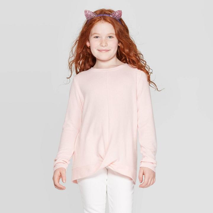 Girls' Cozy Long Sleeve Twist Front Top - Cat & Jack