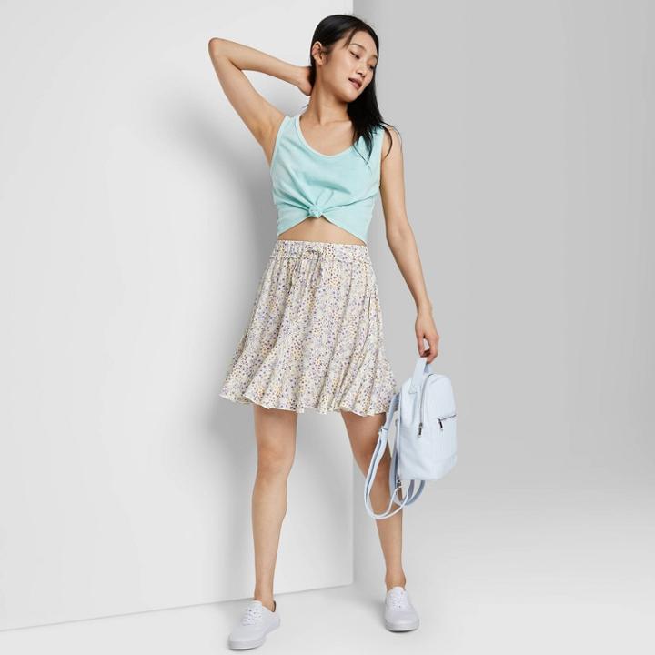 Women's Ruffle A-line Mini Skirt - Wild Fable Ivory Floral