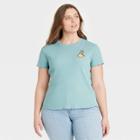 Netflix Women's To All The Boys 3 Plus Size Hand In Hand Baby Doll Short Sleeve Graphic T-shirt - Green