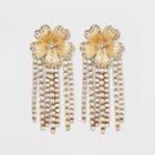 Sugarfix By Baublebar Crystal Flower Fringe Linear Earrings - Gold