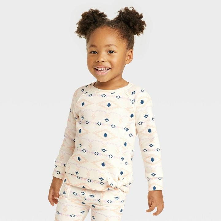 Grayson Mini Toddler Girls' Tie Waist Sweatshirt - White