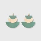 Multi Layered Fish Hook Drop Statement Earrings - Universal Thread Green/gold