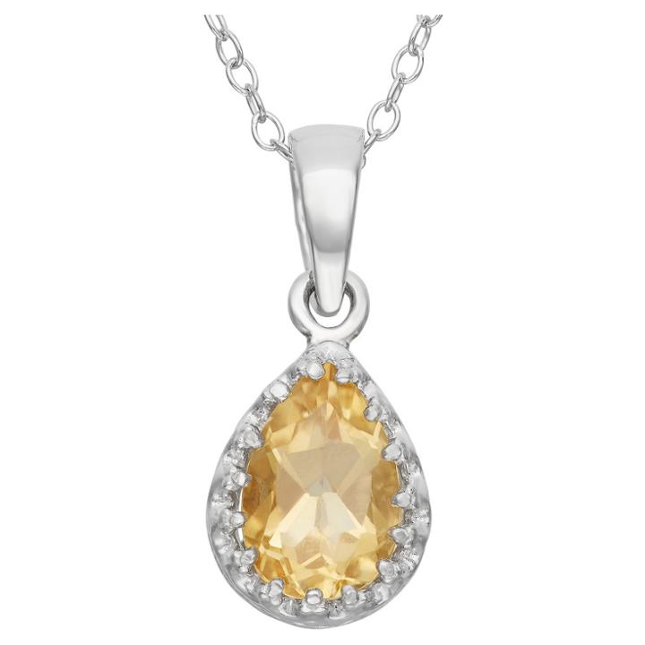 Target Pear-cut Citrine Crown Pendant In Sterling