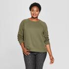 Women's Plus Size Crew Sweatshirt - Universal Thread Olive (green) X