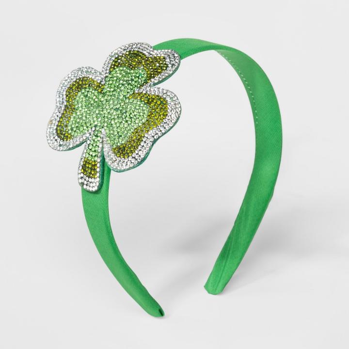 Girls' Gem Shamrock Headband - Cat & Jack Green