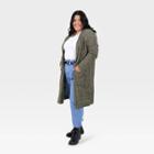 Women's Plus Size Duster Cardigan - Knox Rose Olive Green