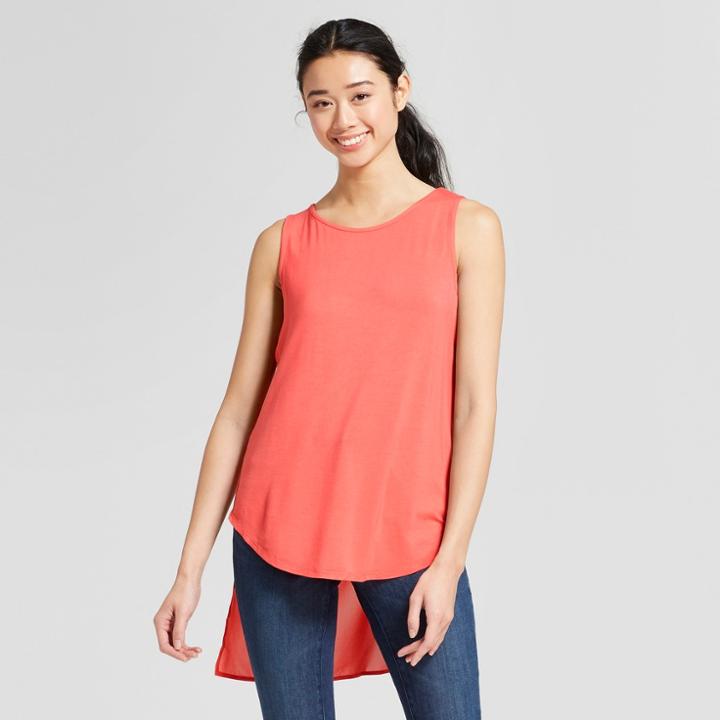 Women's Cross Back Hi-lo Hem Tank - August Moon Orange