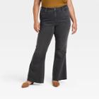 Women's Plus Size High-rise Flare Jeans - Ava & Viv Charcoal Gray