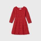 Toddler Girls' Sparkle Crochet Long Sleeve Dress - Cat & Jack Red
