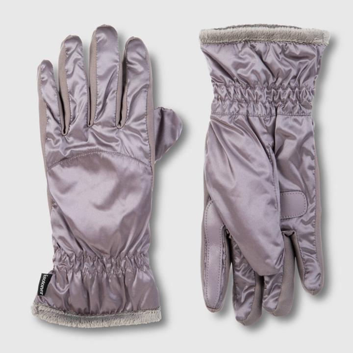 Women's Isotoner Sleek Heat Glove - Lavender One Size, Women's, Black