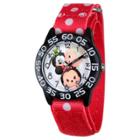 Girls' Disney Mickey Mouse-dumbo-mike Wazowski & Snow White Black Plastic Time Teacher Watch - Red, Girl's