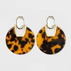 Acrylic Statement Earrings - A New Day Brown, Women's, Clear