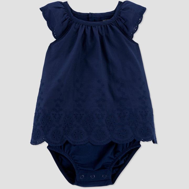 Baby Girls' Sunsuit Romper - Just One You Made By Carter's Navy Newborn, Girl's, Blue