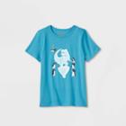 Kids' Adaptive Short Sleeve 'penguin T-rex' Graphic T-shirt - Cat & Jack Aqua Blue