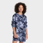Kids' Oversized Sweatshirt - Art Class Navy Tie-dye Xs, Blue Tie-dye