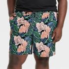 Men's Big & Tall 7 Tropical With Liner Hybrid Swim Trunks - Goodfellow & Co Pink