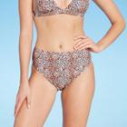 Women's High Leg High Waist Extra Cheeky Bikini Bottom - Shade & Shore Animal Print