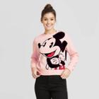 Women's Disney Jumbo Mickey Cropped Sweatshirt (juniors') - Pink