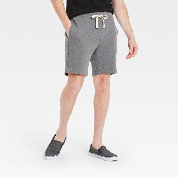 Men's 8 Regular Fit Fleece Shorts - Goodfellow & Co Charcoal Gray