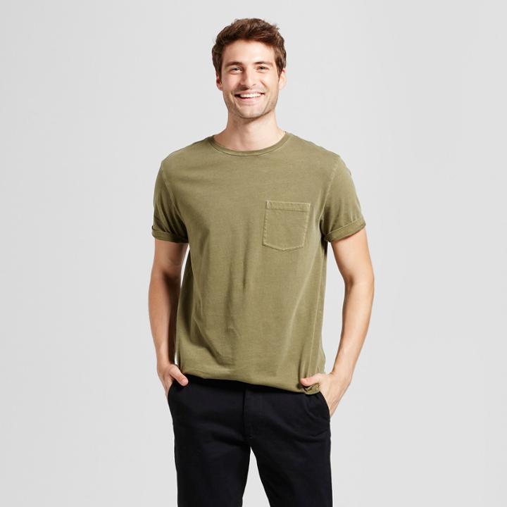 Men's Standard Fit Short Sleeve Garment-dyed Crew T-shirt - Goodfellow & Co Green
