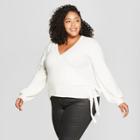 Women's Plus Size Wrap Sweater - A New Day Cream (ivory) X