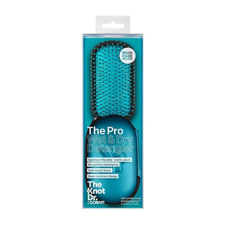The Knot Dr. For Conair Pro Detangling Hair Brush With Case  Blue