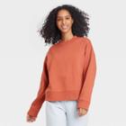Women's All Day Fleece Sweatshirt - A New Day Rust