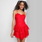 Women's Sleeveless Tiered Fit & Flare Dress - Wild Fable Red
