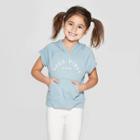 Petitegrayson Mini Toddler Girls' Graphic Short Sleeve Sweatshirt - Blue