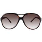 Women's Plastic Aviator Sunglasses - A New Day Brown