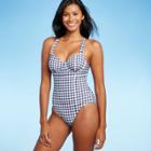 Kona Sol Women's Underwire Gingham Modern One Piece Swimsuit - Kona